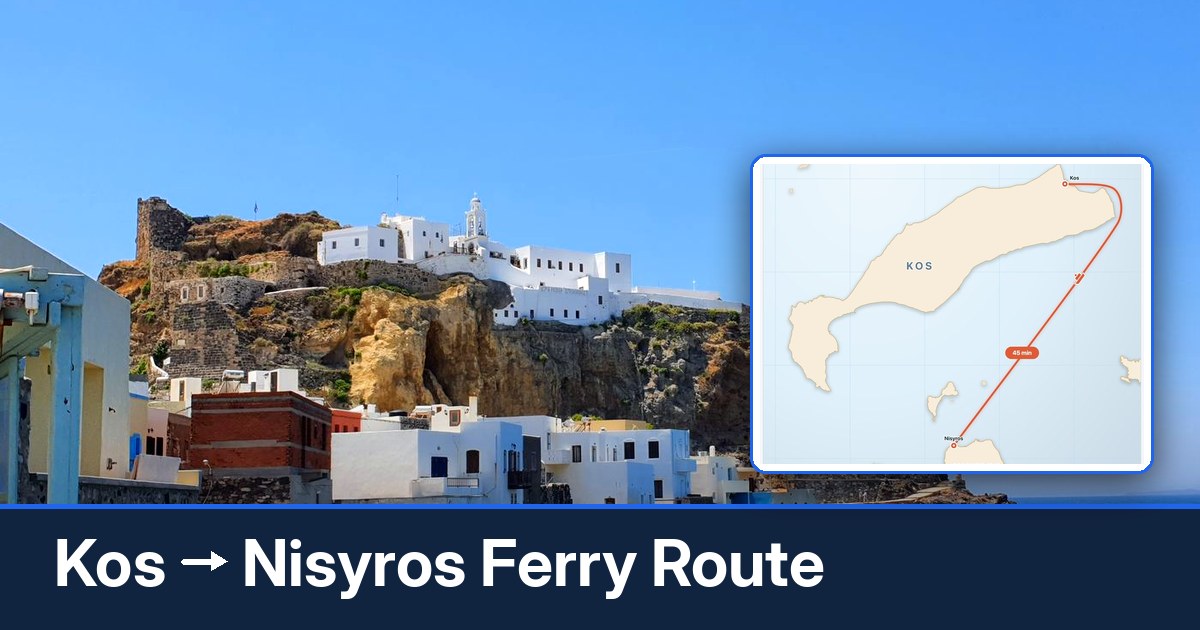 Kos to Nisyros ferry route summary