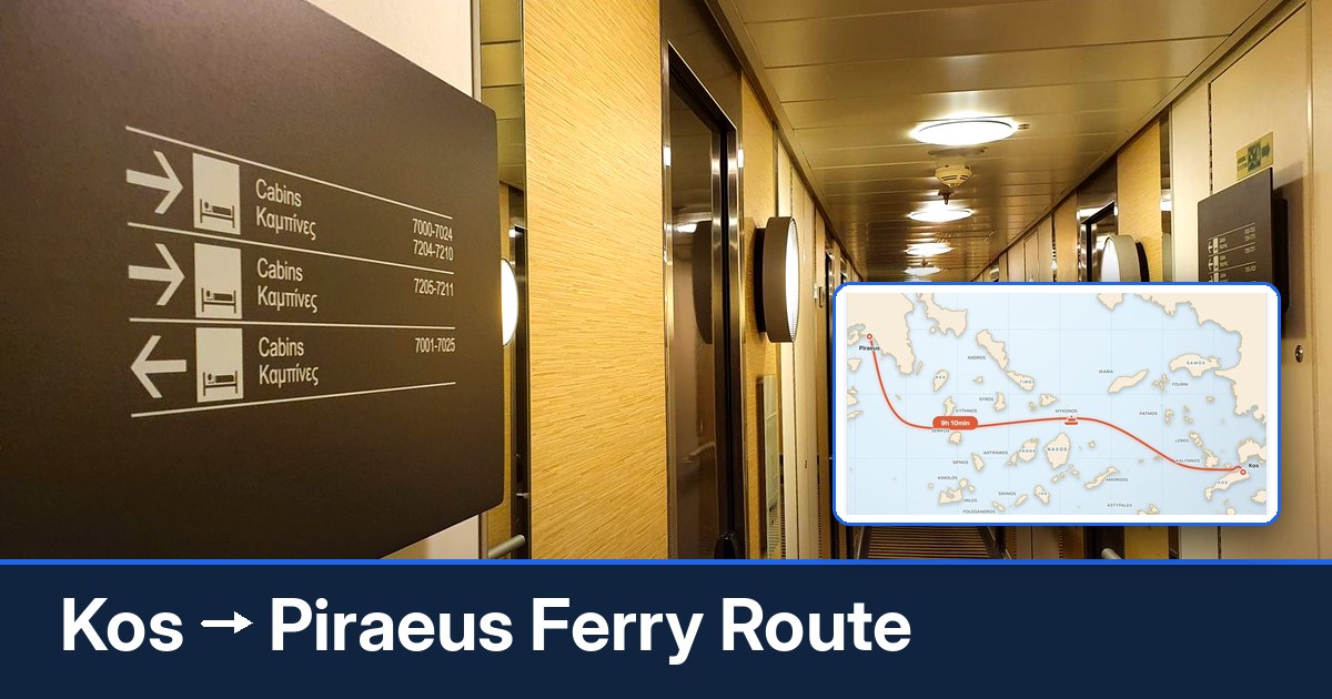 Kos to Piraeus ferry route summary