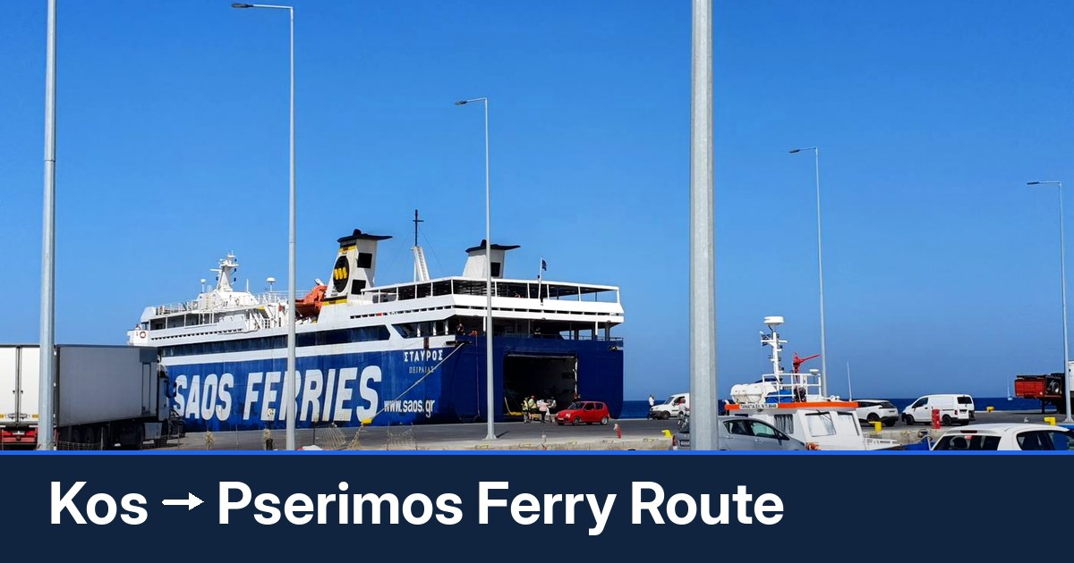 Kos to Pserimos ferry route summary