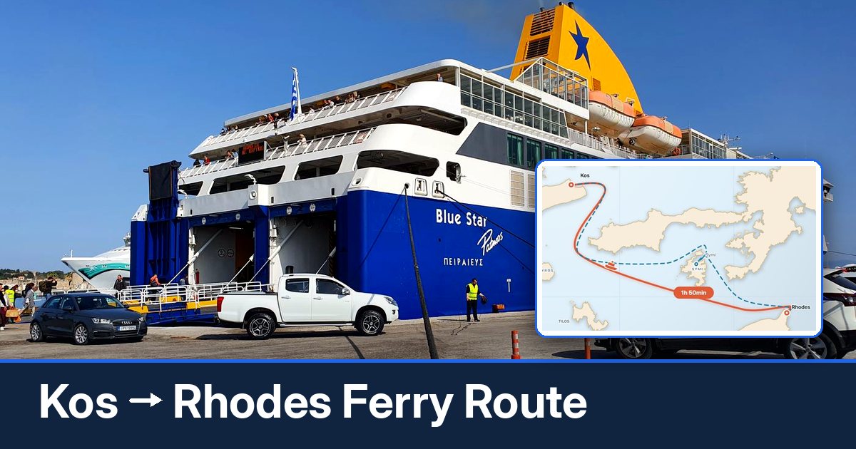 Kos to Rhodes ferry route summary