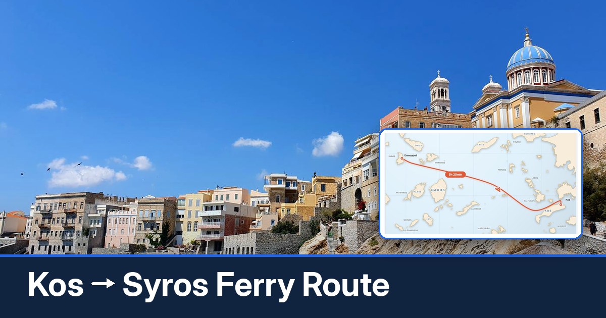 Kos to Syros ferry route summary