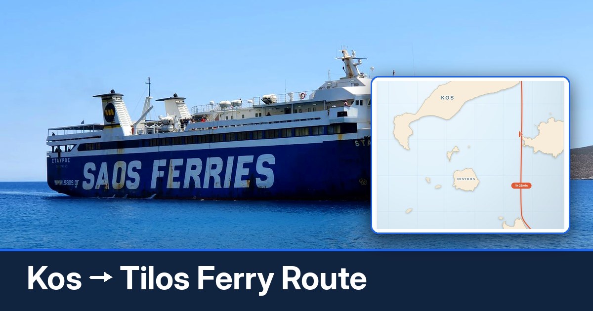 Kos to Tilos ferry route summary