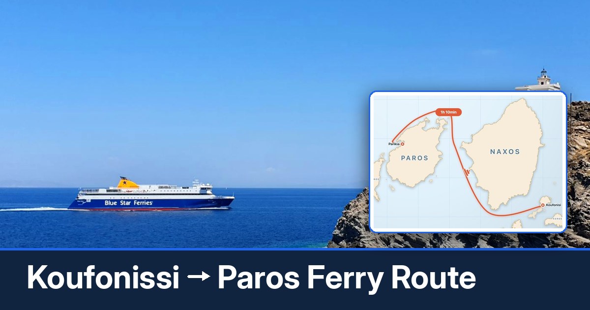 Koufonissi to Paros ferry route summary