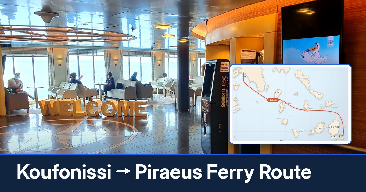 Koufonissi to Piraeus ferry route summary