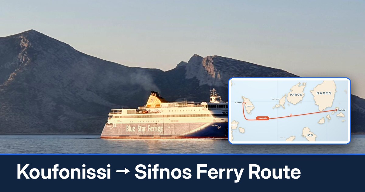 Koufonissi to Sifnos ferry route summary