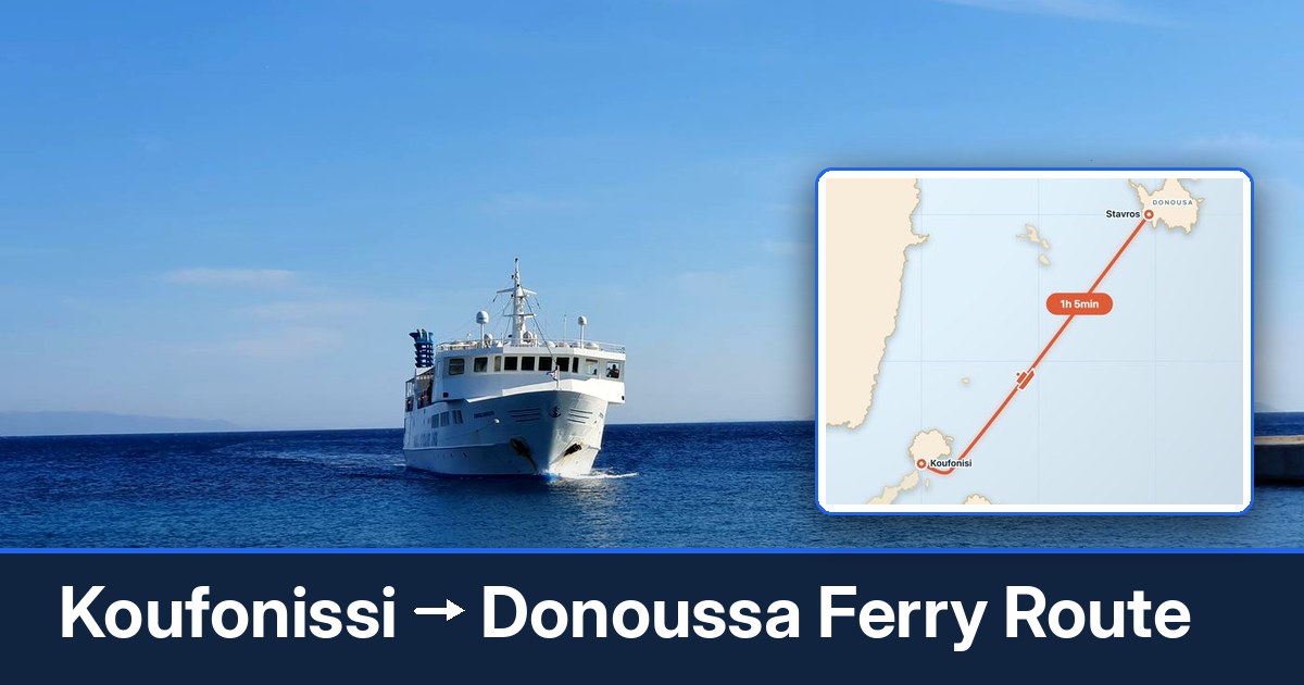 Koufonissi to Donoussa ferry route summary