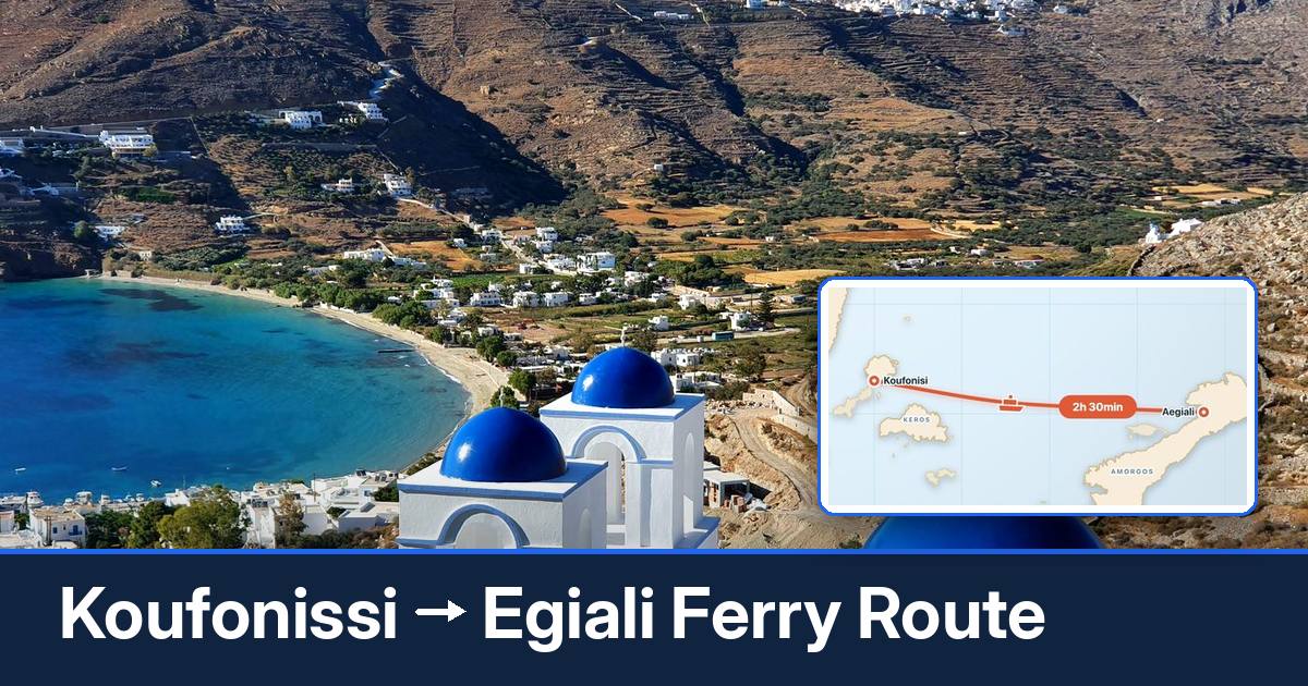 Koufonissi to Egiali ferry route summary