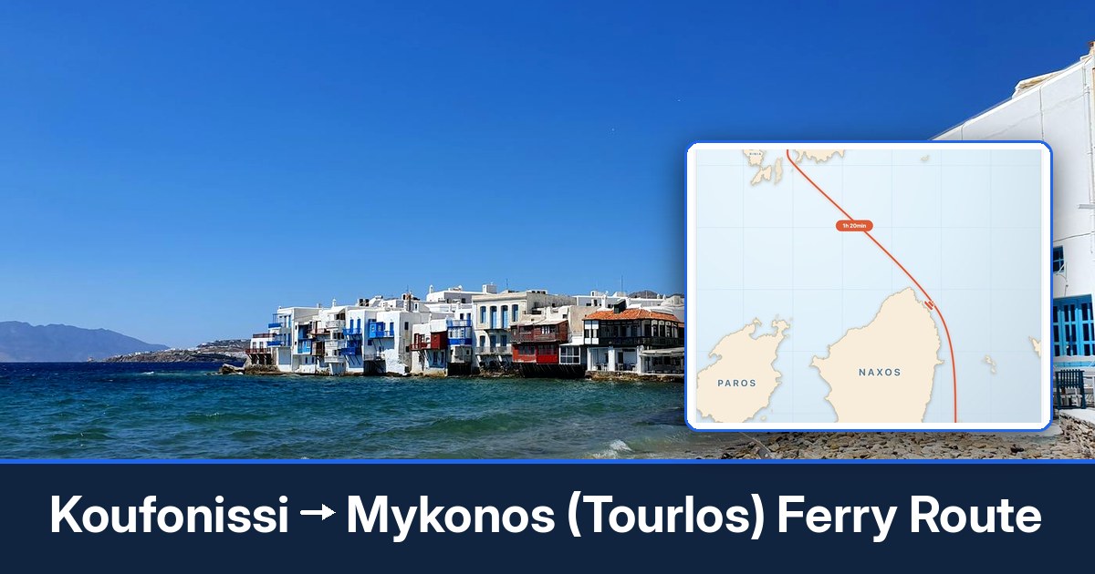 Koufonissi to Mykonos (Tourlos) ferry route summary