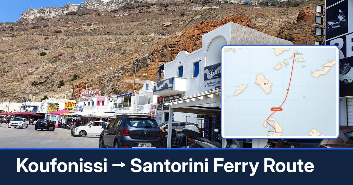 Koufonissi to Santorini ferry route summary