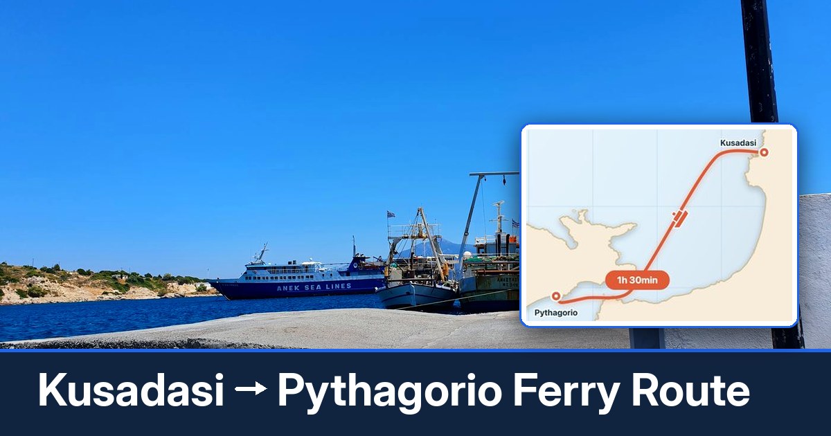 Kusadasi to Pythagorio ferry route summary
