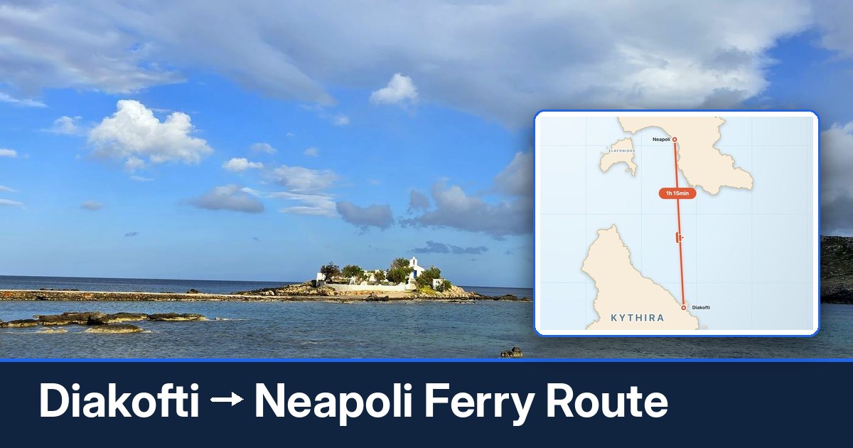 Diakofti to Neapoli ferry route summary