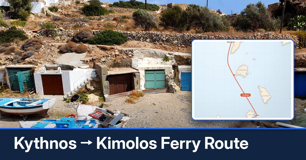 Kythnos to Kimolos ferry route summary