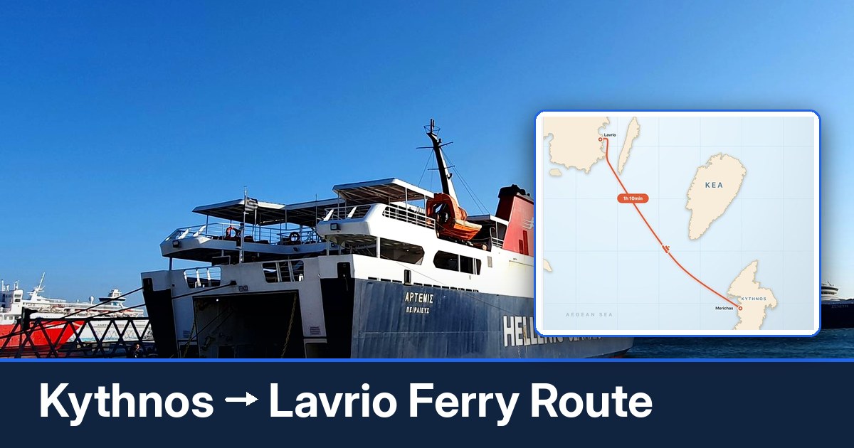Kythnos to Lavrio ferry route summary