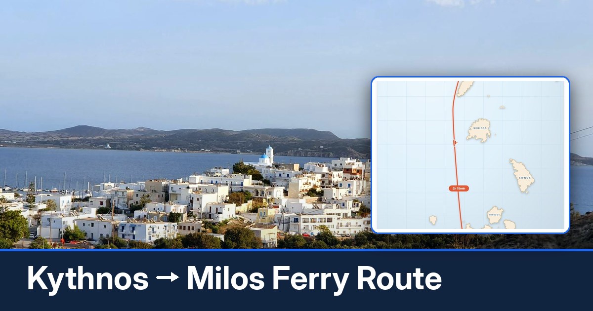 Kythnos to Milos ferry route summary