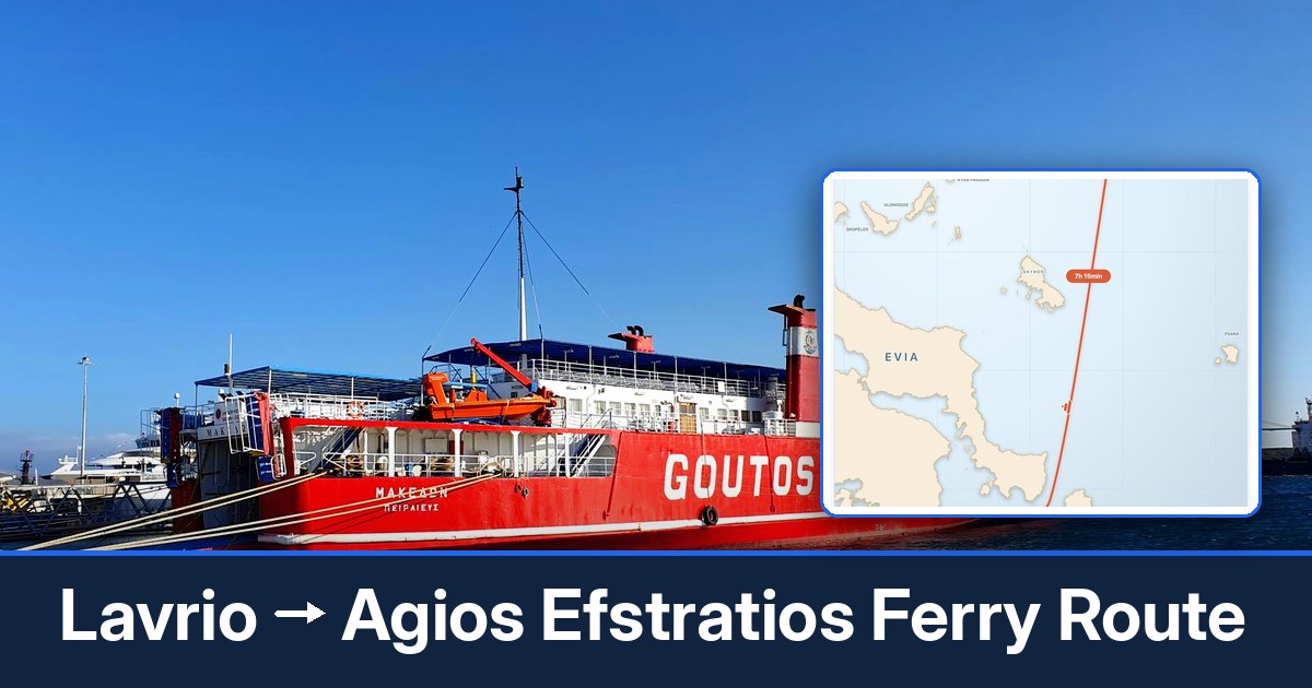 Lavrio to Agios Efstratios ferry route summary