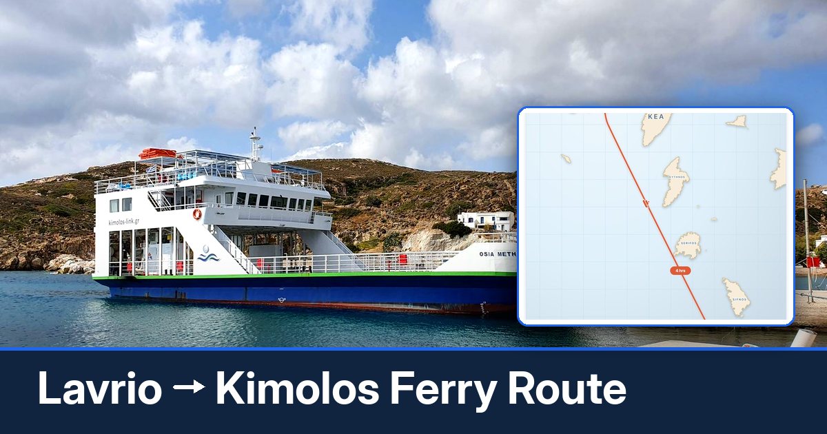 Lavrio to Kimolos ferry route summary