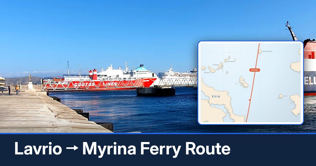 Lavrio to Myrina ferry route summary