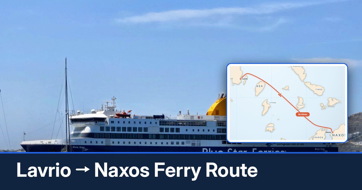 Lavrio to Naxos ferry route summary