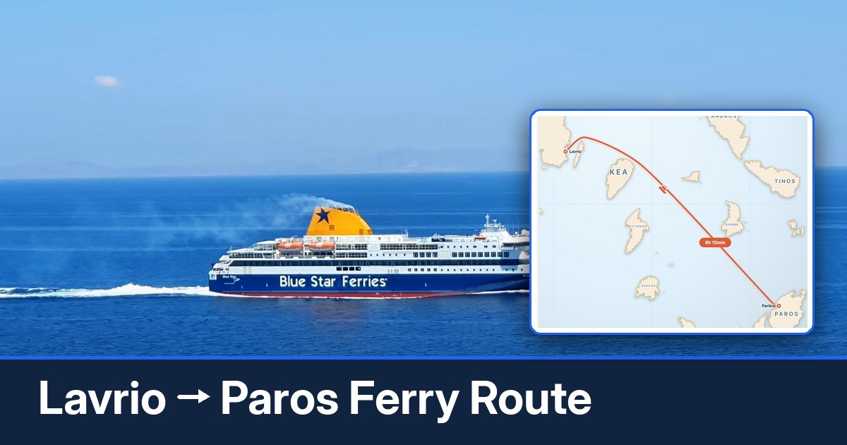 Lavrio to Paros ferry route summary