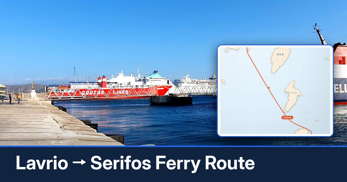 Lavrio to Serifos ferry route summary