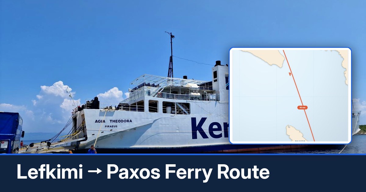 Lefkimi to Paxos ferry route summary