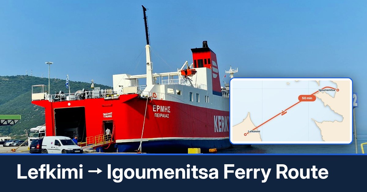 Lefkimi to Igoumenitsa ferry route summary