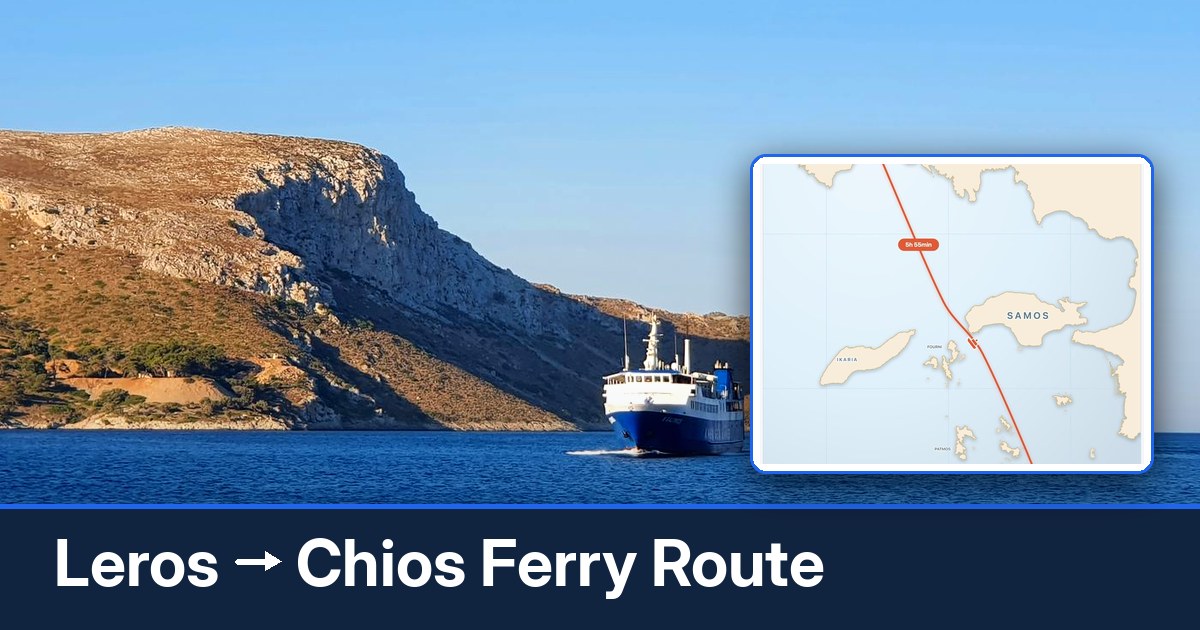 Leros to Chios ferry route summary