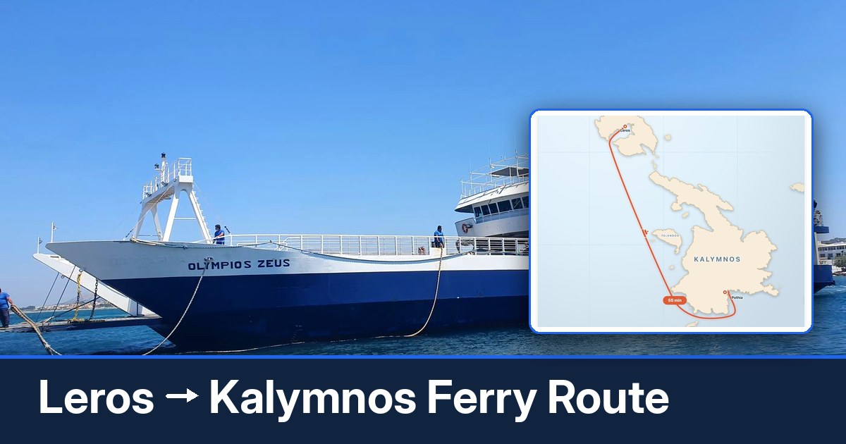 Leros to Kalymnos ferry route summary