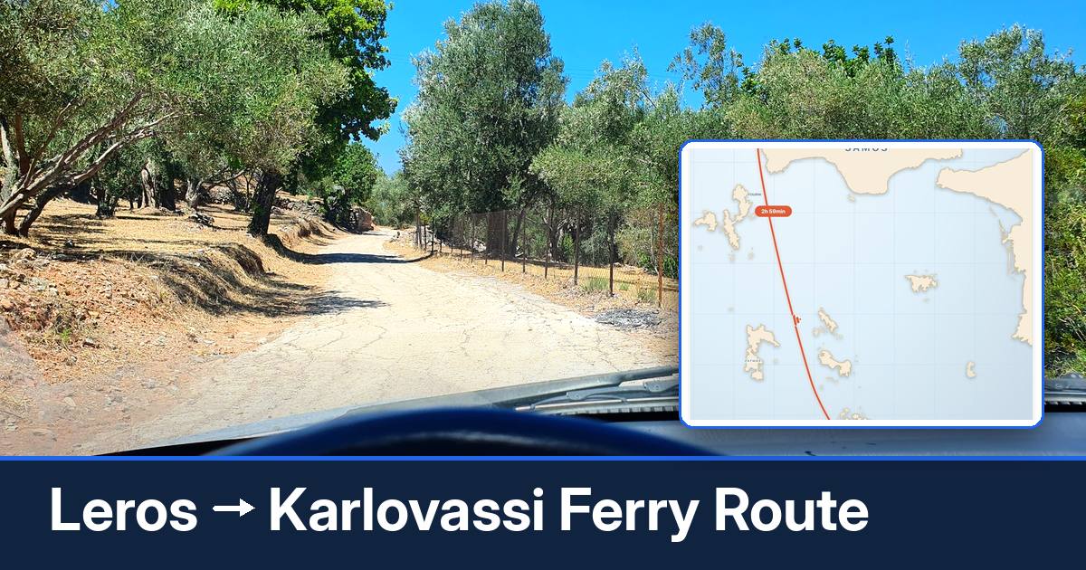 Leros to Karlovassi ferry route summary