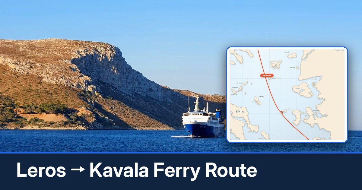Leros to Kavala ferry route summary