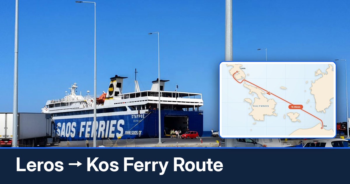 Leros to Kos ferry route summary