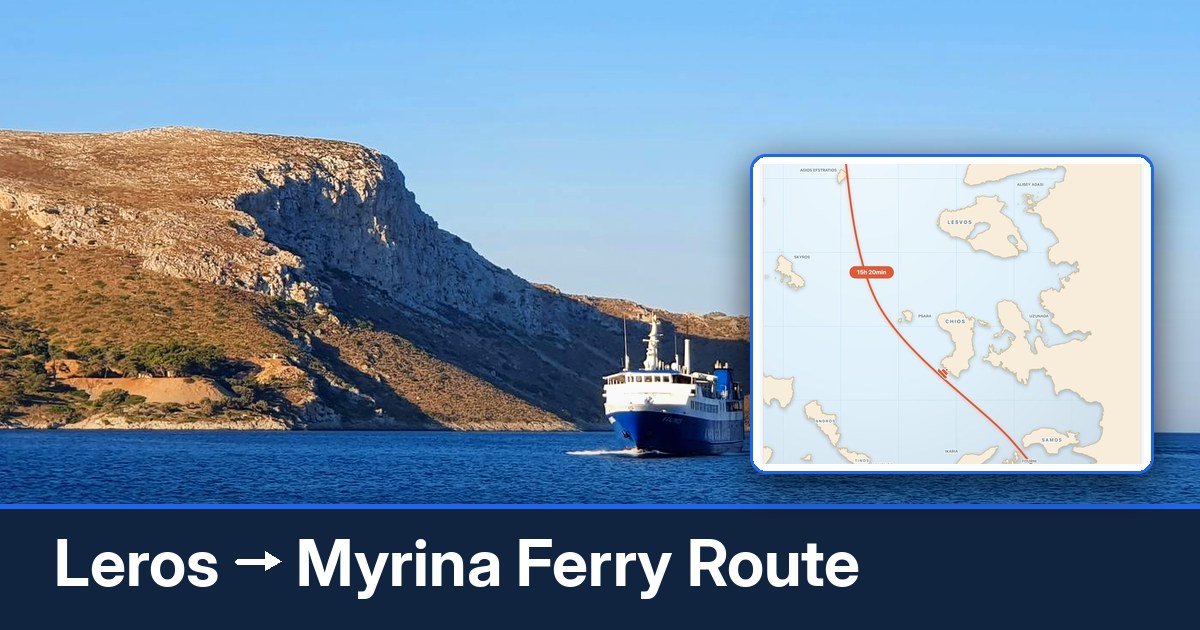 Leros to Myrina ferry route summary