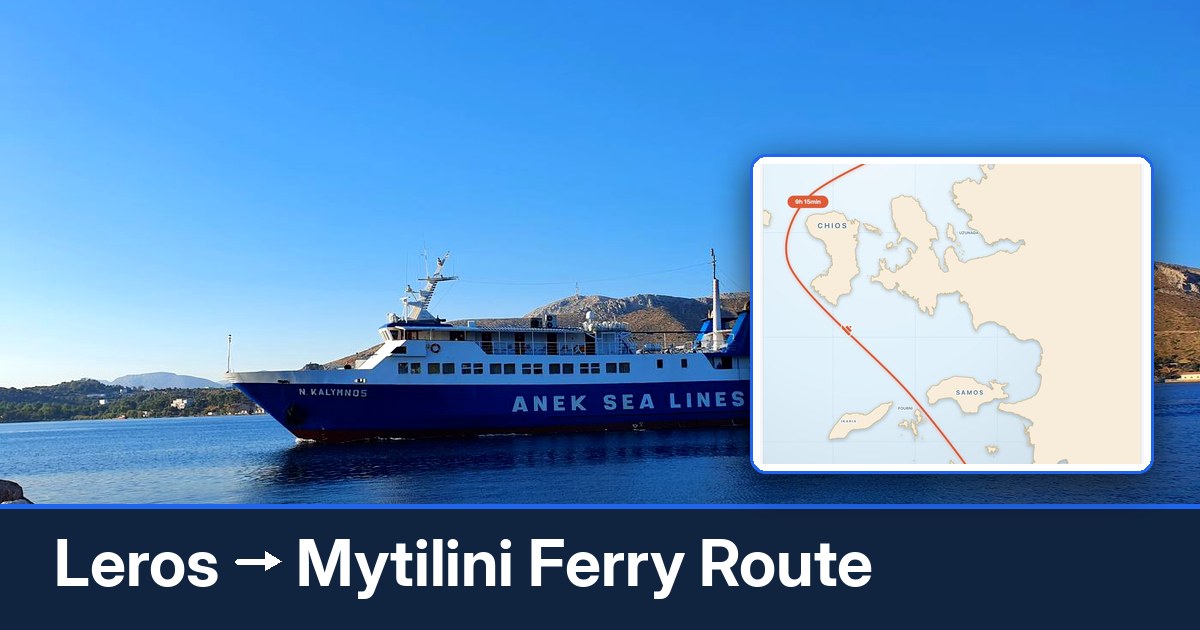 Leros to Mytilini ferry route summary