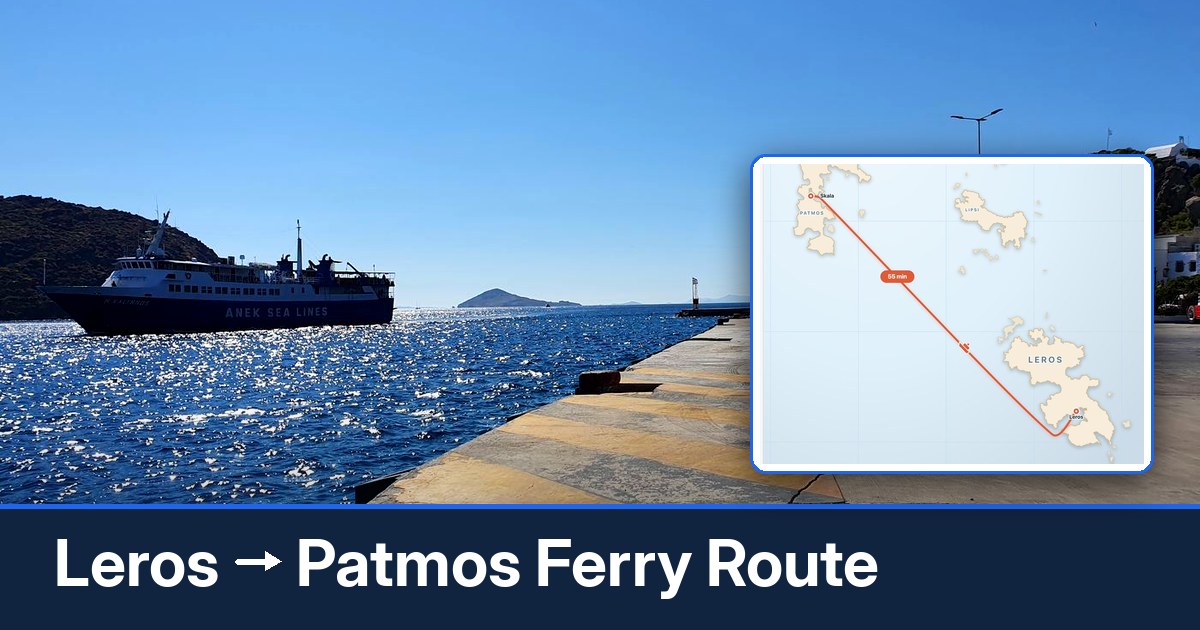 Leros to Patmos ferry route summary