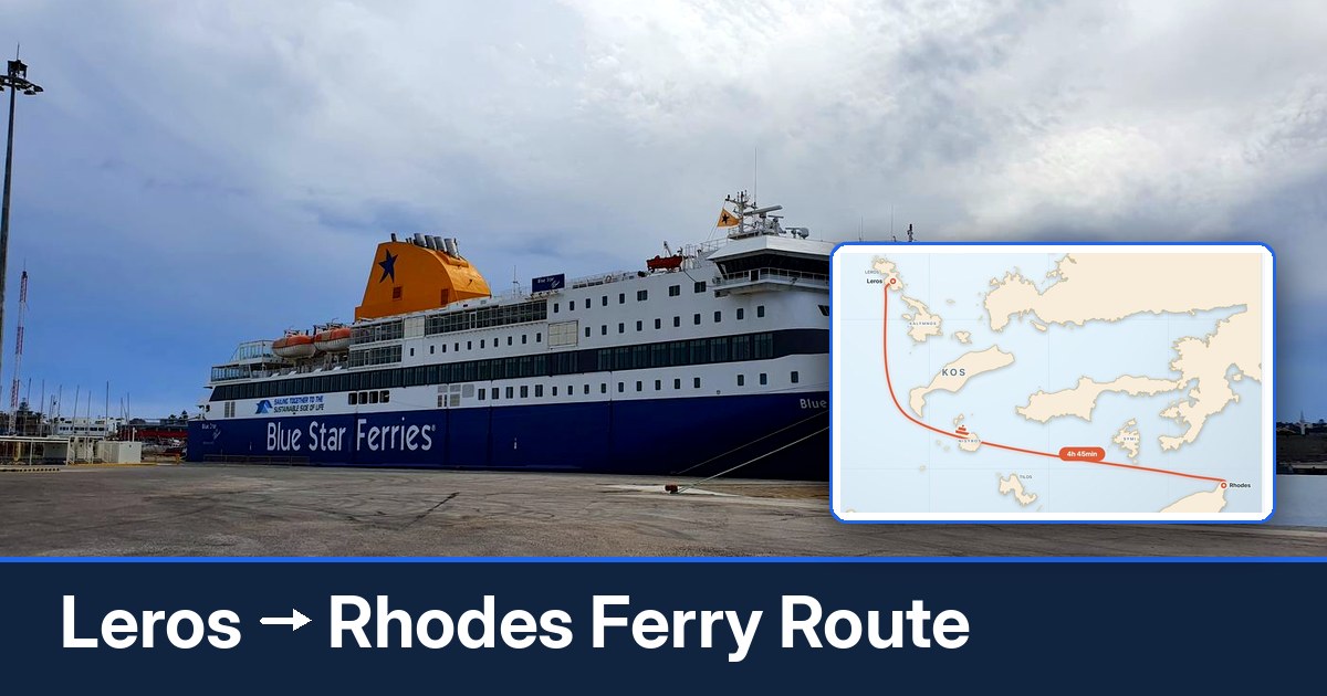 Leros to Rhodes ferry route summary