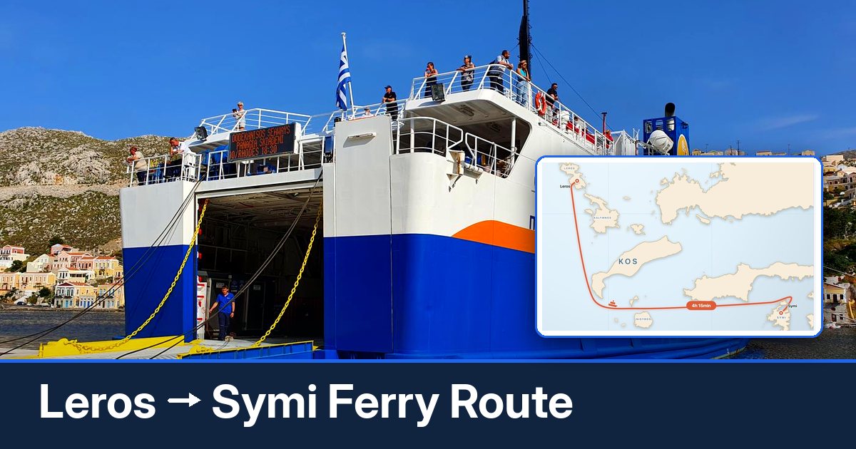 Leros to Symi ferry route summary