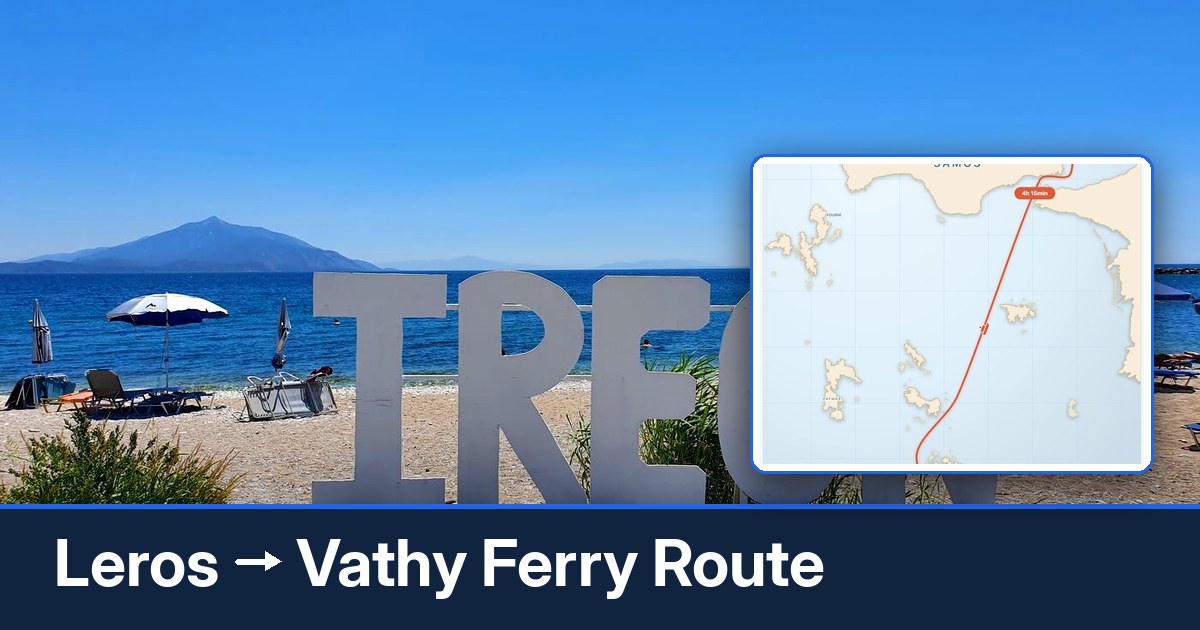 Leros to Vathy ferry route summary
