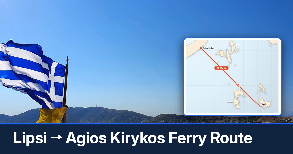 Lipsi to Agios Kirykos ferry route summary