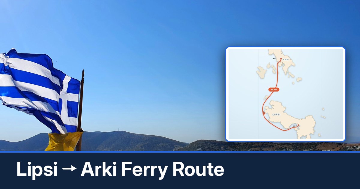 Lipsi to Arki ferry route summary