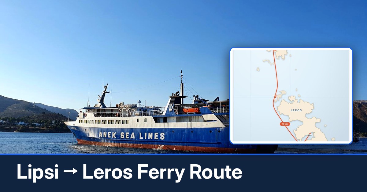 Lipsi to Leros ferry route summary