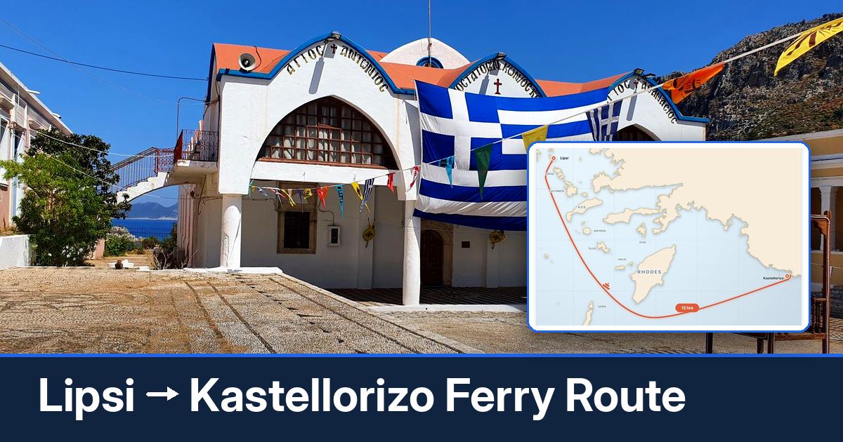 Lipsi to Kastellorizo ferry route summary