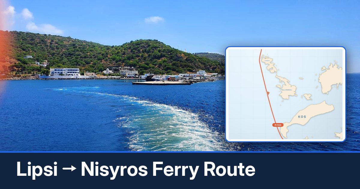 Lipsi to Nisyros ferry route summary