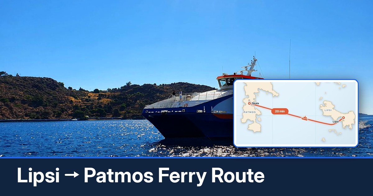 Lipsi to Patmos ferry route summary