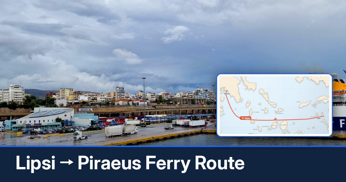 Lipsi to Piraeus ferry route summary