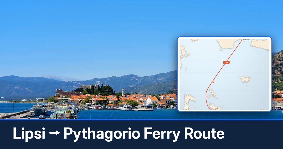 Lipsi to Pythagorio ferry route summary