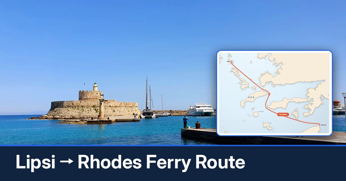 Lipsi to Rhodes ferry route summary
