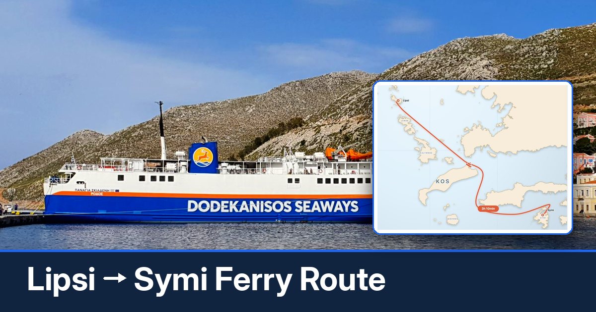 Lipsi to Symi ferry route summary
