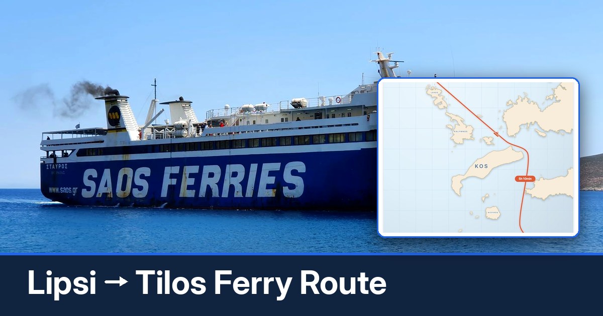 Lipsi to Tilos ferry route summary