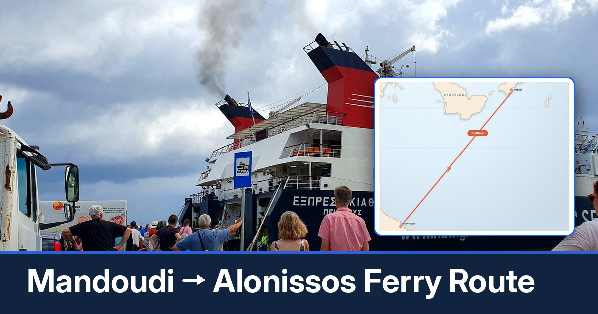 Mandoudi to Alonissos ferry route summary