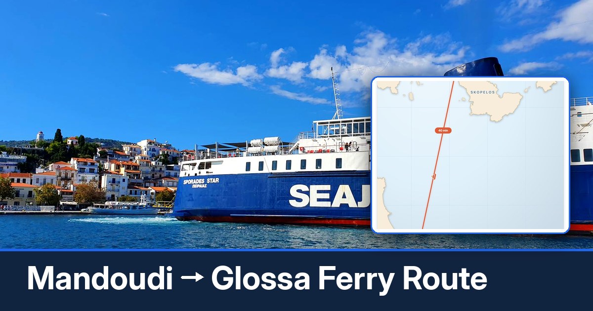 Mandoudi to Glossa ferry route summary